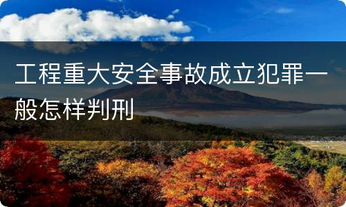 工程重大安全事故成立犯罪一般怎样判刑