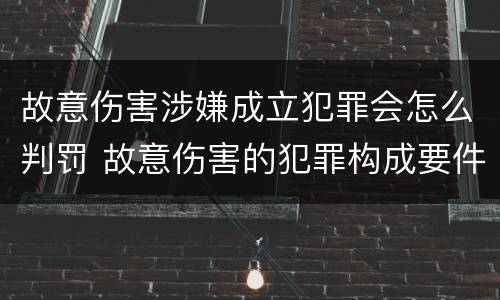 故意伤害涉嫌成立犯罪会怎么判罚 故意伤害的犯罪构成要件