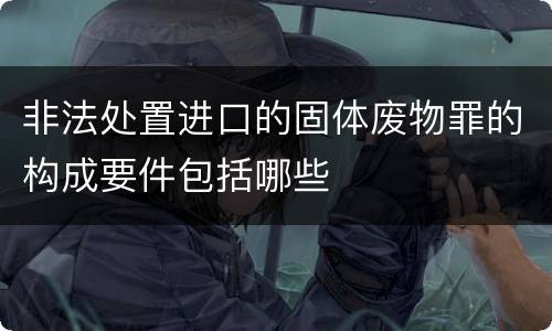 非法处置进口的固体废物罪的构成要件包括哪些