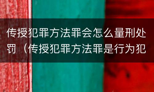传授犯罪方法罪会怎么量刑处罚（传授犯罪方法罪是行为犯吗）