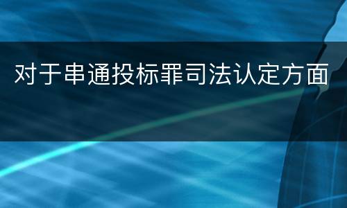 对于串通投标罪司法认定方面