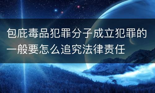 包庇毒品犯罪分子成立犯罪的一般要怎么追究法律责任