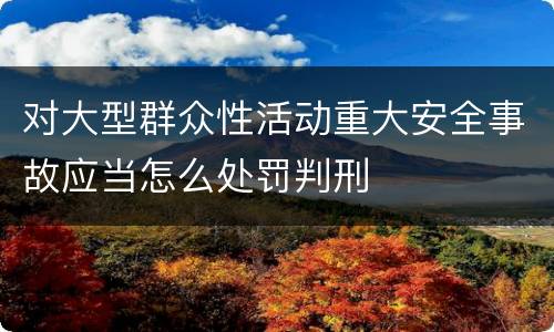 对大型群众性活动重大安全事故应当怎么处罚判刑