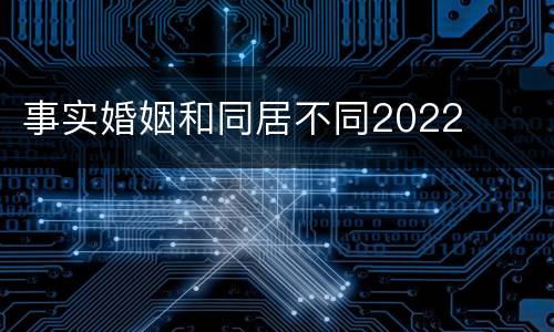 事实婚姻和同居不同2022