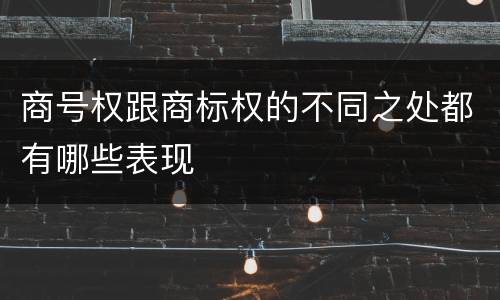 商号权跟商标权的不同之处都有哪些表现