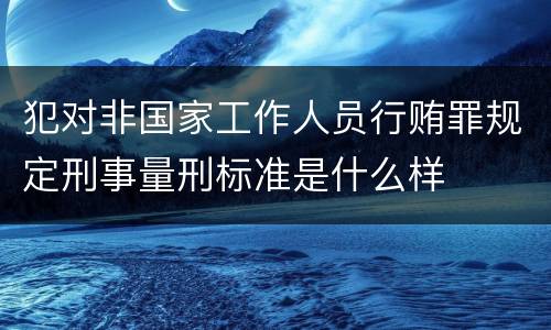 犯对非国家工作人员行贿罪规定刑事量刑标准是什么样
