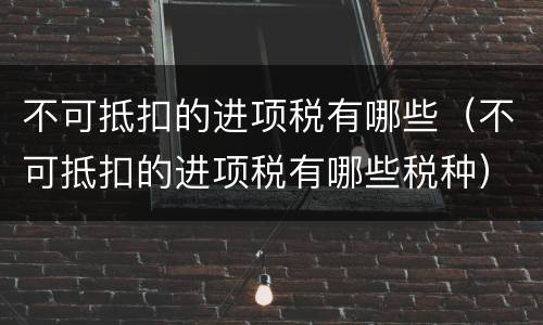 不可抵扣的进项税有哪些（不可抵扣的进项税有哪些税种）