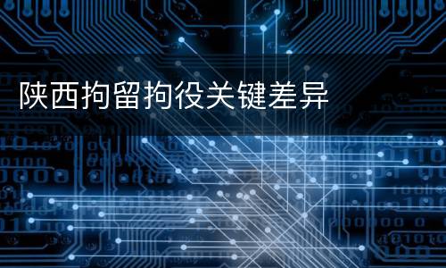 陕西拘留拘役关键差异