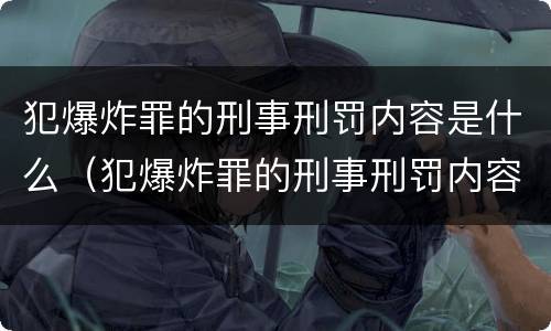 犯爆炸罪的刑事刑罚内容是什么（犯爆炸罪的刑事刑罚内容是什么意思）