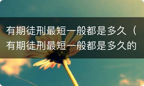 有期徒刑最短一般都是多久（有期徒刑最短一般都是多久的）