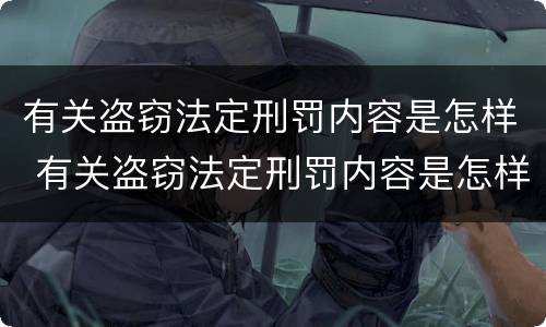 有关盗窃法定刑罚内容是怎样 有关盗窃法定刑罚内容是怎样定义的