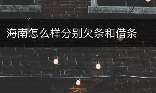海南怎么样分别欠条和借条