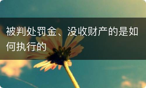 被判处罚金、没收财产的是如何执行的
