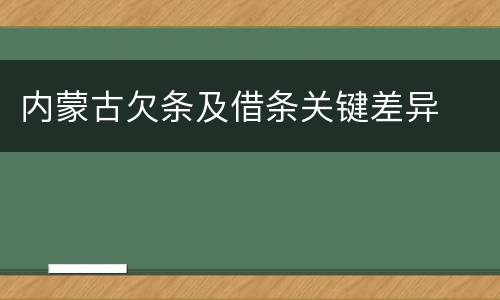 内蒙古欠条及借条关键差异
