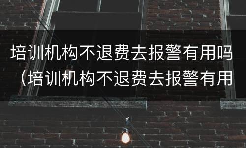 培训机构不退费去报警有用吗（培训机构不退费去报警有用吗怎么投诉）