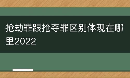 抢劫罪跟抢夺罪区别体现在哪里2022