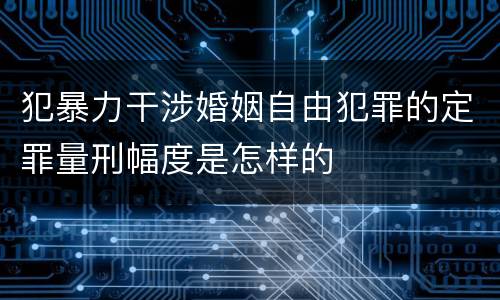 犯暴力干涉婚姻自由犯罪的定罪量刑幅度是怎样的