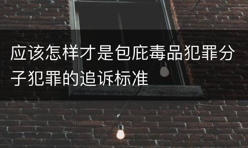 应该怎样才是包庇毒品犯罪分子犯罪的追诉标准