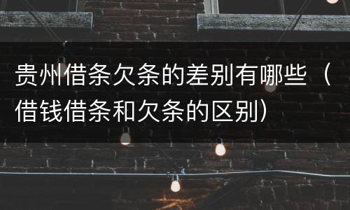 贵州借条欠条的差别有哪些（借钱借条和欠条的区别）