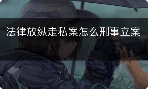 法律放纵走私案怎么刑事立案