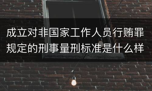 成立对非国家工作人员行贿罪规定的刑事量刑标准是什么样的