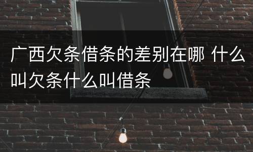 广西欠条借条的差别在哪 什么叫欠条什么叫借条
