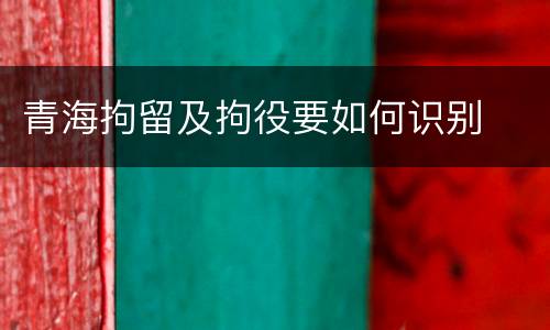 青海拘留及拘役要如何识别