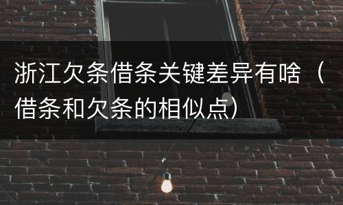浙江欠条借条关键差异有啥（借条和欠条的相似点）