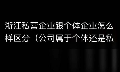 浙江私营企业跟个体企业怎么样区分（公司属于个体还是私企）