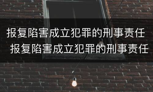 报复陷害成立犯罪的刑事责任 报复陷害成立犯罪的刑事责任是什么