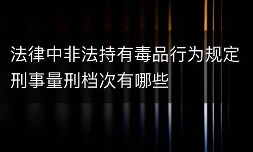 法律中非法持有毒品行为规定刑事量刑档次有哪些