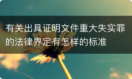 有关出具证明文件重大失实罪的法律界定有怎样的标准