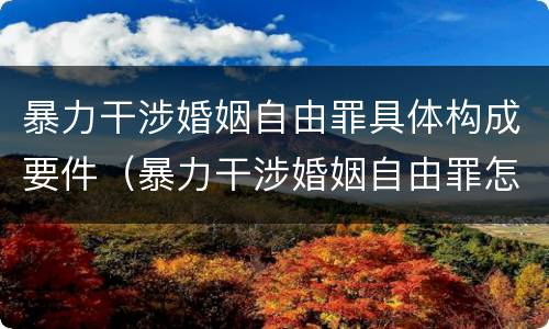 暴力干涉婚姻自由罪具体构成要件(暴力干涉婚姻自由罪怎么判刑)