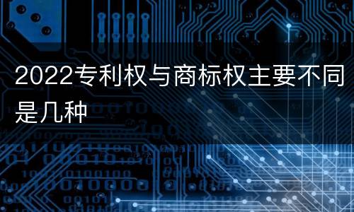 2022专利权与商标权主要不同是几种
