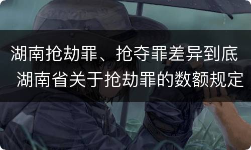 湖南抢劫罪、抢夺罪差异到底 湖南省关于抢劫罪的数额规定