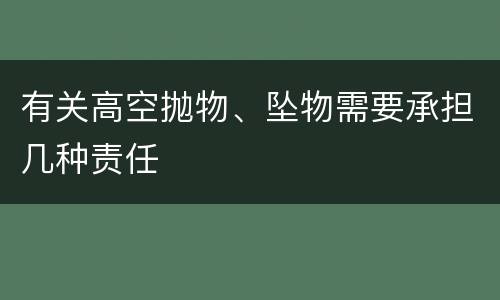 有关高空抛物、坠物需要承担几种责任