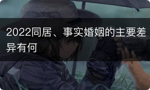 2022同居、事实婚姻的主要差异有何