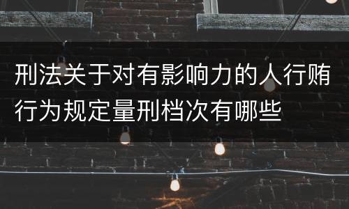 刑法关于对有影响力的人行贿行为规定量刑档次有哪些