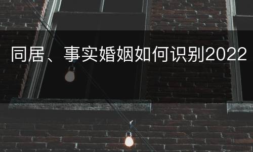 同居、事实婚姻如何识别2022