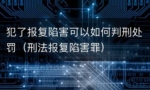 犯了报复陷害可以如何判刑处罚（刑法报复陷害罪）