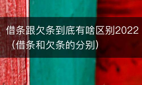 借条跟欠条到底有啥区别2022（借条和欠条的分别）