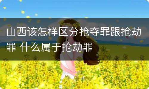 山西该怎样区分抢夺罪跟抢劫罪 什么属于抢劫罪