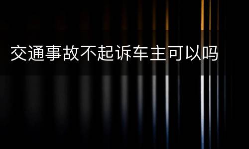 交通事故不起诉车主可以吗