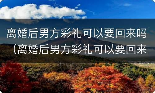 离婚后男方彩礼可以要回来吗（离婚后男方彩礼可以要回来吗现在）