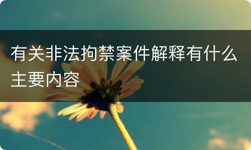 有关非法拘禁案件解释有什么主要内容