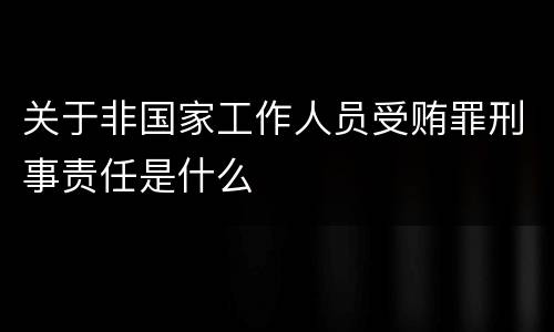 关于非国家工作人员受贿罪刑事责任是什么