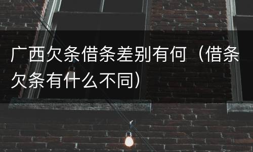 广西欠条借条差别有何（借条欠条有什么不同）