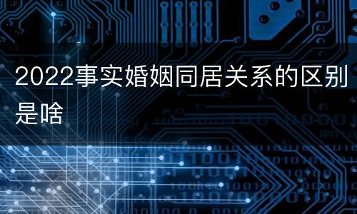 2022事实婚姻同居关系的区别是啥