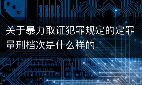 关于暴力取证犯罪规定的定罪量刑档次是什么样的