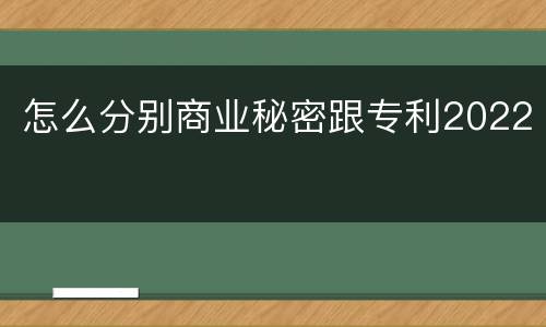 怎么分别商业秘密跟专利2022